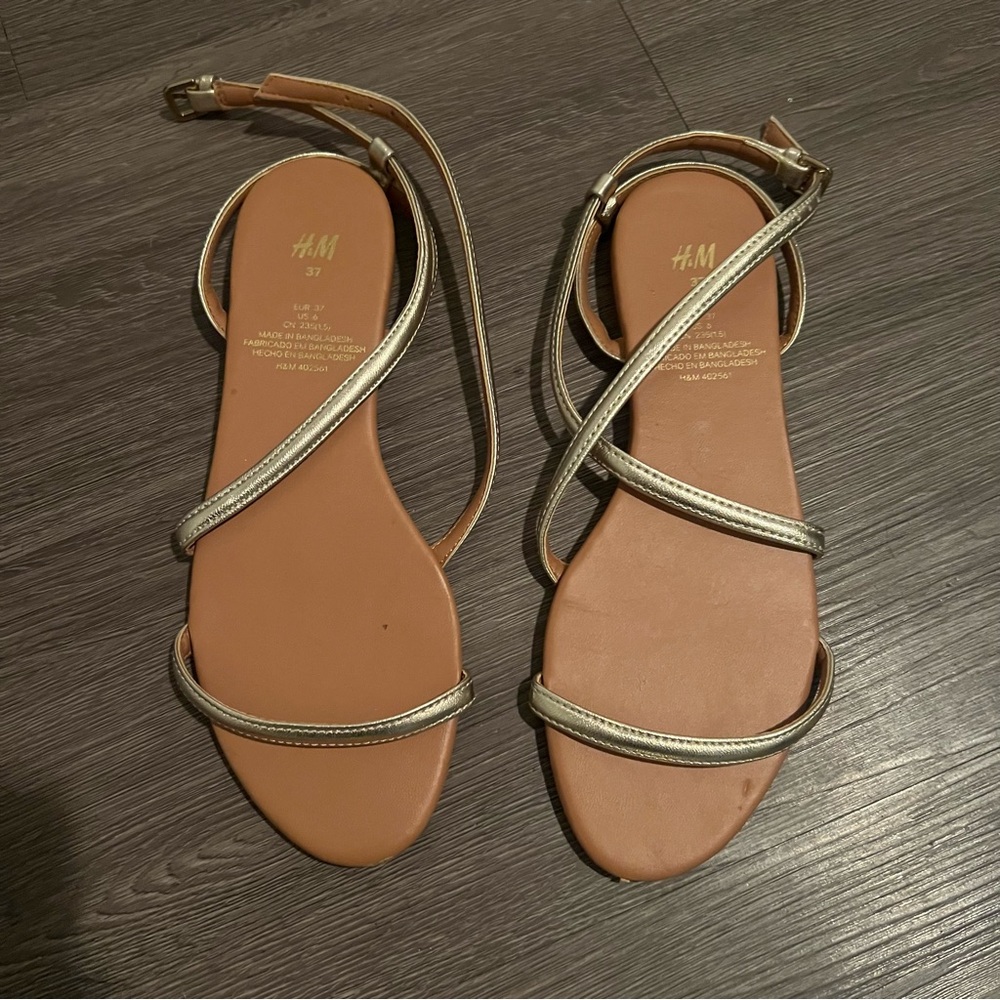 H&M gold strappy sandals